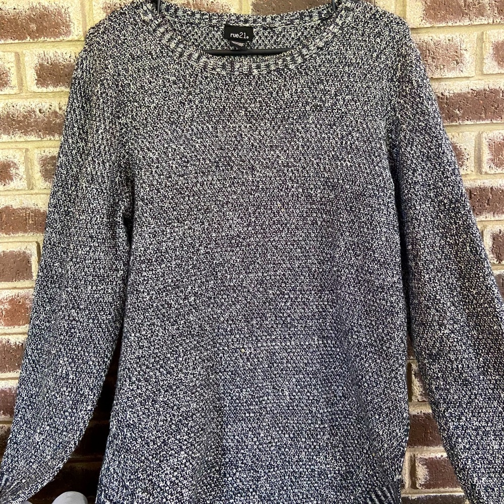 Women’s Grey Sweater Dress with Side Slits Medium